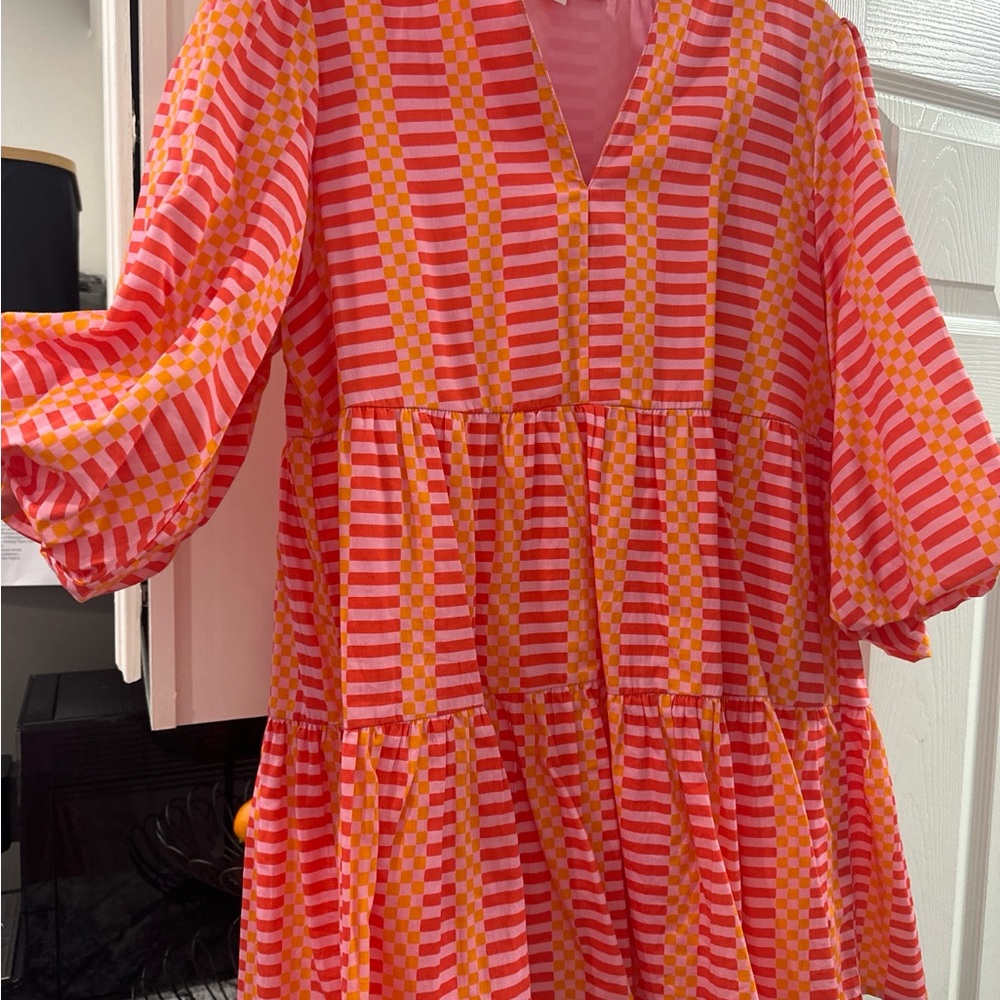 Vibrant Pink and Orange Kids Dress